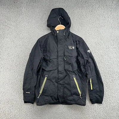 Mountain Hardwear Rain Jacket Mens Small Black Nylon Dry Q Waterproof Hiking • $31.99