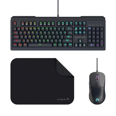 $79 • Buy Atrix PC Gaming Keyboard + Mouse + Mouse Pad Bundle - PC - BRAND NEW