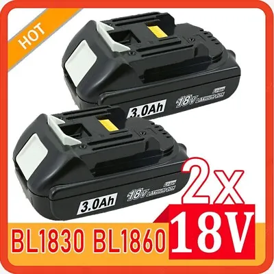 2X 18V For Makita BL1830 3.0Ah LXT Li-Ion Cordless Battery BL1810 BL1820 BPT351 • £28.89