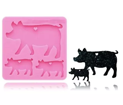 1PC Pig Keychain Silicone Mold Epoxy Resin Mould Jewelry Chocolate Clay Crafts • $6.75