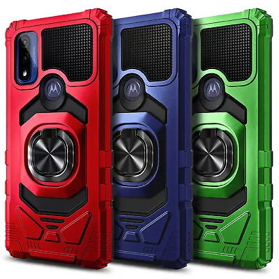 For Motorola Moto G PLAY (2023) Case Ring Stand Phone Cover With Tempered Glass • $10.95