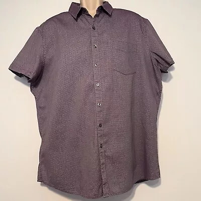 Marc Anthony Shirt Mens XXL Slim Fit Diamond Patern Short Sleeve Button Up • $20.97