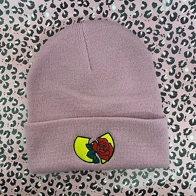 £12 • Buy Actual Fact Hip Hop Wu Roses Roll Up Dusky Pink Beanie Hat