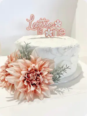Personalised Daisy Birthday Acrylic Cake Topper • $29