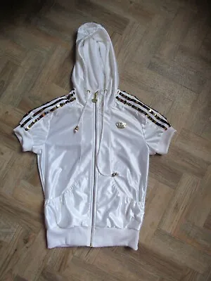 £29.99 • Buy Stunning Adidas Respect Me Missy Elliot Cream Sequinned Zip Up Hoodie Jacket 10