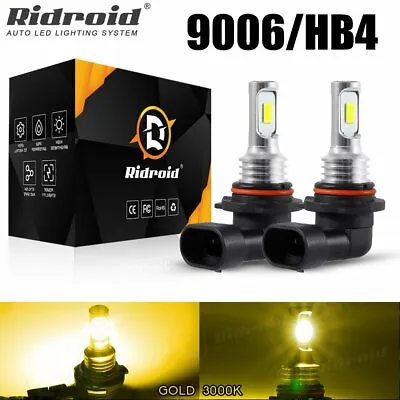 Pair 9006 HB4 LED Headlight Light Bulbs Kit Low Beam 3000K Super Yellow Fog Lamp • $11.99