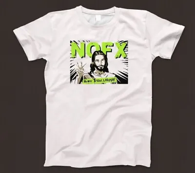 NOFX T Shirt 537 Never Trust A Hippy Jesus Music Punk Rock Rancid Bad Religion • £12.95
