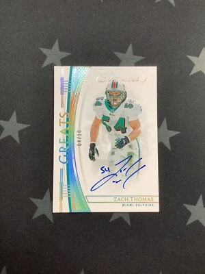 $10.50 • Buy 2022 Zach Thomas Flawless Football Greats Auto #4/10 Gz