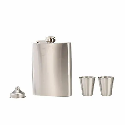 Daniels-Hip-Flask-gift-set-Portable-Pocket-Stainless-Steel-flask-NEW!!! 7oz-Jack • £16.99