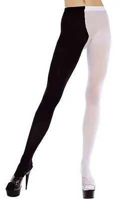 Black And White 2 Tone Jester Tights Sexy Fancy Dress Party Style Lingerie P748 • $12.55