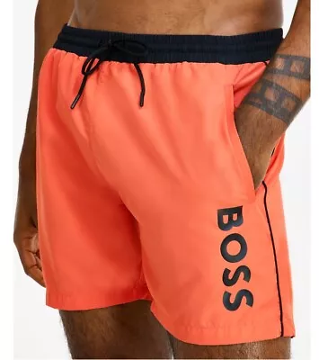 Hugo Boss Men’s Logo Allstar 6” Swim Trunks - Med Red - Small - New Tags $55 • $24.99