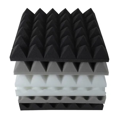 £18.95 • Buy 12x Sound-absorbing Foam Acoustic Panel Spone Tiles Proof Heat/Sound/Noise Set