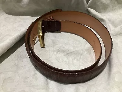 Martin Dingman Made In USA Basket Grain Italian Calfskin Belt Brown 80/32 500821 • $25