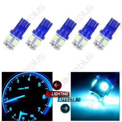 5x Ice Blue T10 194 LED Bulb License Instrument Panel Cluster Dashboard Lights • $8.02