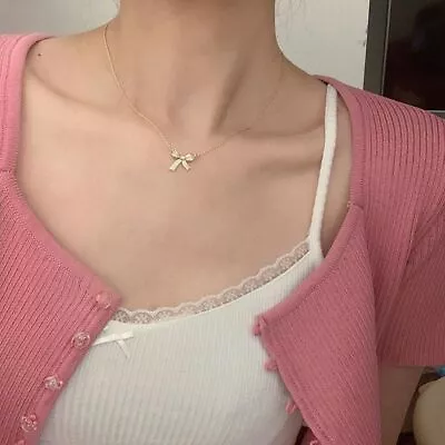 Bow Pendent Women Necklace Fashion Jewelry Korean Style Necklace Girl Choker • $2.86