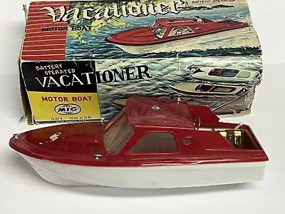 Vintage M I C Brand Battery Operated Boat With Box Early Inboard Motor  • $29.95