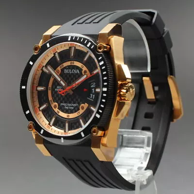 [Near Mint W/Box] Bulova Precisionist 98B 152 Men's Watch 300m Black Dial Quartz • $507.21