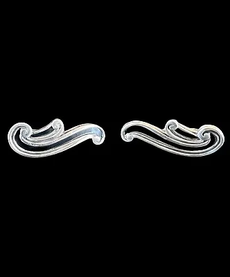 Margot De Taxco Mexico Art Deco Sterling Silver Swirl Earrings With Black Enamel • $295