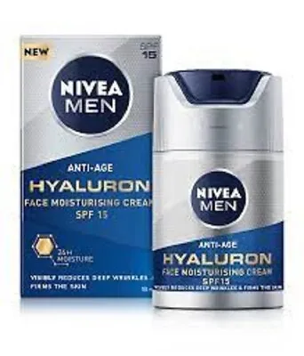 £8.75 • Buy Nivea Men ANTI AGE HYALURON Day Cream Face Moisturiser SPF15 50ml