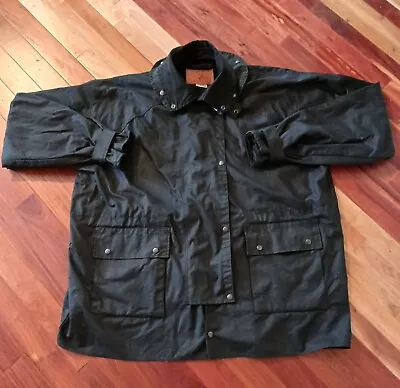 Outback Trail Foxfire Men's Oilskin Waterproof Jaxket Coat Black XXL Mid Length  • $117.80
