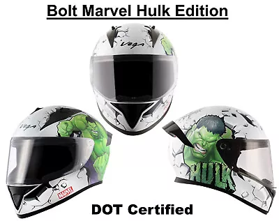 Vega Bolt  Marvel Hulk Edition  DOT Certified Full Face Motorcycle Helmet • $85