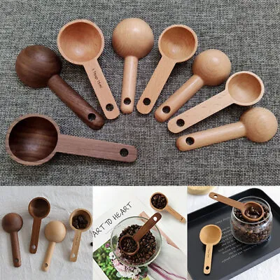 Wooden Measuring Spoon Tea Coffee Scoop Kitchen Measuring Spoon Tool Supplies • £4.09