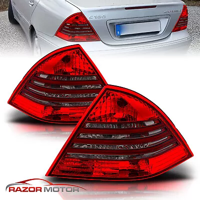 2001-2004 For Mercedes Benz W203 C-Class Red Smoke Rear Brake Tail Lights Pair • $92.26