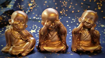 Adorable Little Buddhist Monks Statue Set Of Three • $15