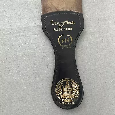 Vintage Medal Of Award Razor Strop 814 Leather Made In USA • $59.99