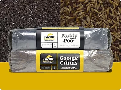 Paddy Poo X Goonie Grains Substratqese & Grain Spawn - Mixed (3 Liter Set) • $99.99