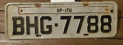 Real Vintage Brazil Brasil License Plate SP Itu BHG-7788  USA Seller • $24.99