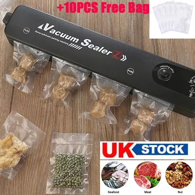 Vacuum Food Sealer Bags Vacum Sealer Dry Wet Pack Machine With 10pcs Saver Bags • £10.99