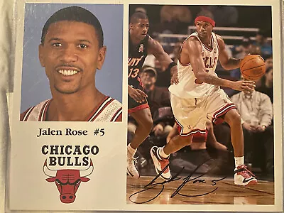 Jalen Rose Michigan Fab Five Signed / Autographed Chicago Bulls Photo • $24.99