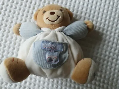 Kaloo Teddy Bear Baby Soft Toy Plush Comforter Doudou Blue And White 2012 • £6.99