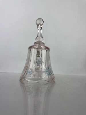 £12.99 • Buy Signed Pink Fenton Art Glass Small Table Bell Hand Painted Floral Paperweight