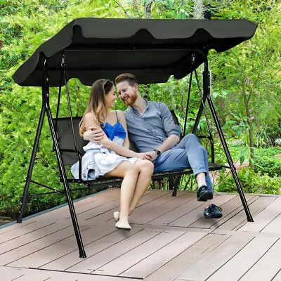 Outdoor Porch Swing Canopy Patio Swing Chair 3 Person Canopy Hammock • $118.49