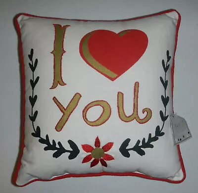 NWT Slant Collections I Love You Canvas Throw Pillow Valentines Day 11  Square • $13.30