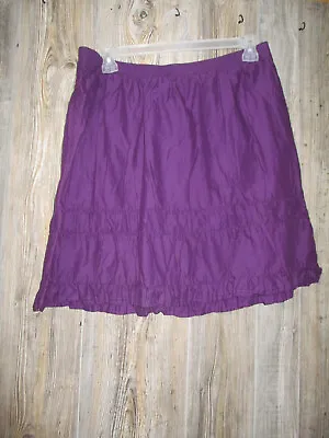 Merona Womens Purple Casual Skirt Size XL Pull On Ruffle Bottom Msres 35x21.75 • $12.99