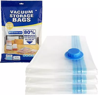 $16.39 • Buy 10 Pack Vacuum Compression Storage Bags With Hand Pump Small Medium Big Jumbo