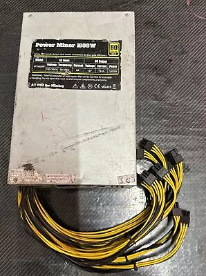 “USED” [Power Miner] [1600w Power Supply 80 Plus Gold 160-264v AT Psu For Mining • $24.79