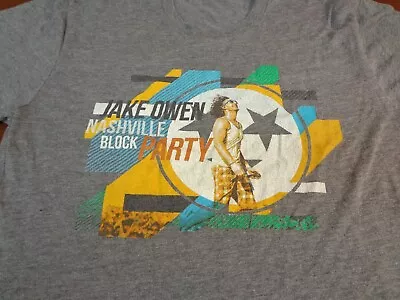 Jake Owen 2013 Nashville Block Party Concert Band Logo Gray T-Shirt Small  L14 • $11.99