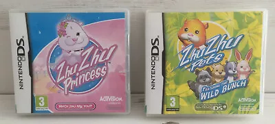 Zhu Zhu Princess & Zhu Zhu Pets Featuring The Wild Bunch (Nintendo DS) 2 X GAMES • £7.95