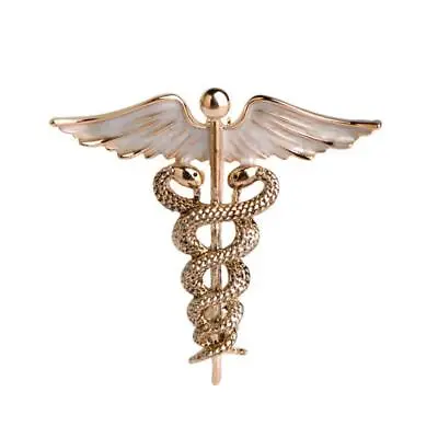 CADUCEUS PIN 1.5  Enamel Brooch Doctor Nurse Medical Symbol RN Nursing Medicine • $8.95