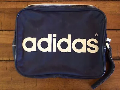 $19.95 • Buy Vintage ADIDAS SPELLOUT BAG Nylon Zip Discus Carry Blue White