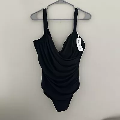 Miraclesuit - Solid Sanibel One Piece Swimsuit Black Size 18 • $97.75