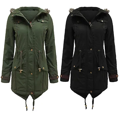 £39.99 • Buy Ladies Women Winter Jacket Padded Military Puffer Puffa Bubble Parka Casual Coat