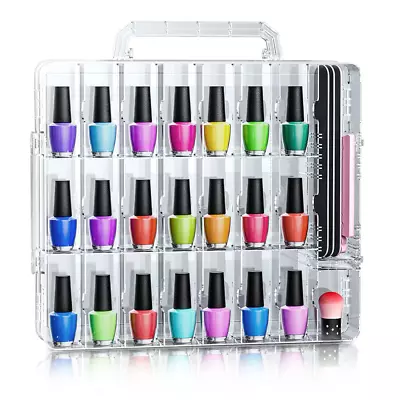 Beloving Nail Polish Organizer 48 Bottles Transparent Nail Polish Holder With • $26.56