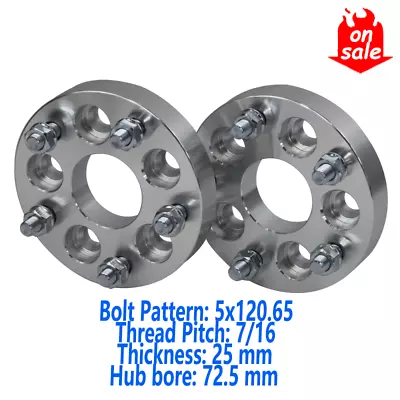 2pcs 5stud 25 Mm Wheel Spacers Adapter For Holden HQ HJ HX 5x120.65 7/16 72.5 Mm • $69