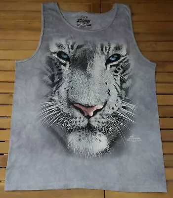 The Mountain Adult Med Teen White Tiger Tie Dye Tank Top Unisex  NH Gift Shop  • $15.63