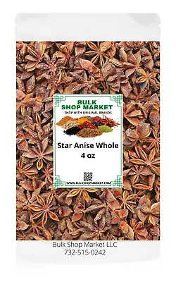 Anise Star Whole 4 Oz  Spice By BulkShopMarket Resealable Bag • $8.99